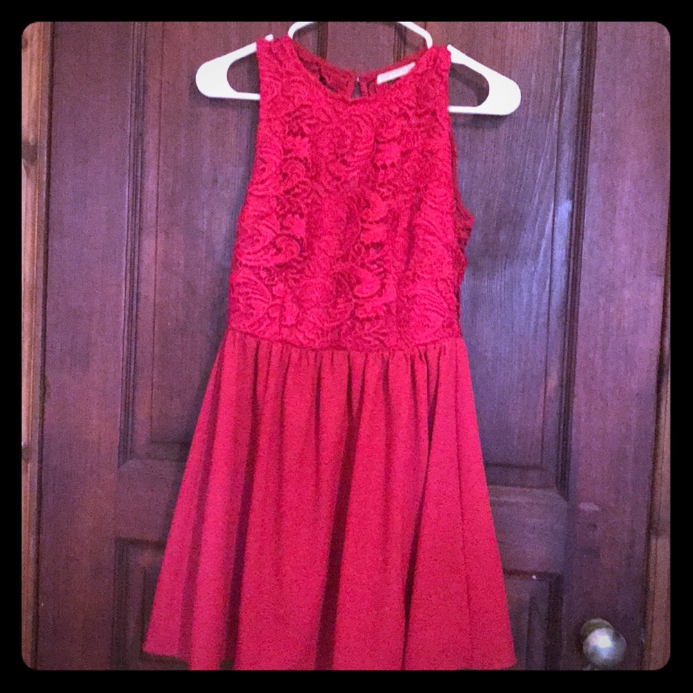 Red lace dress